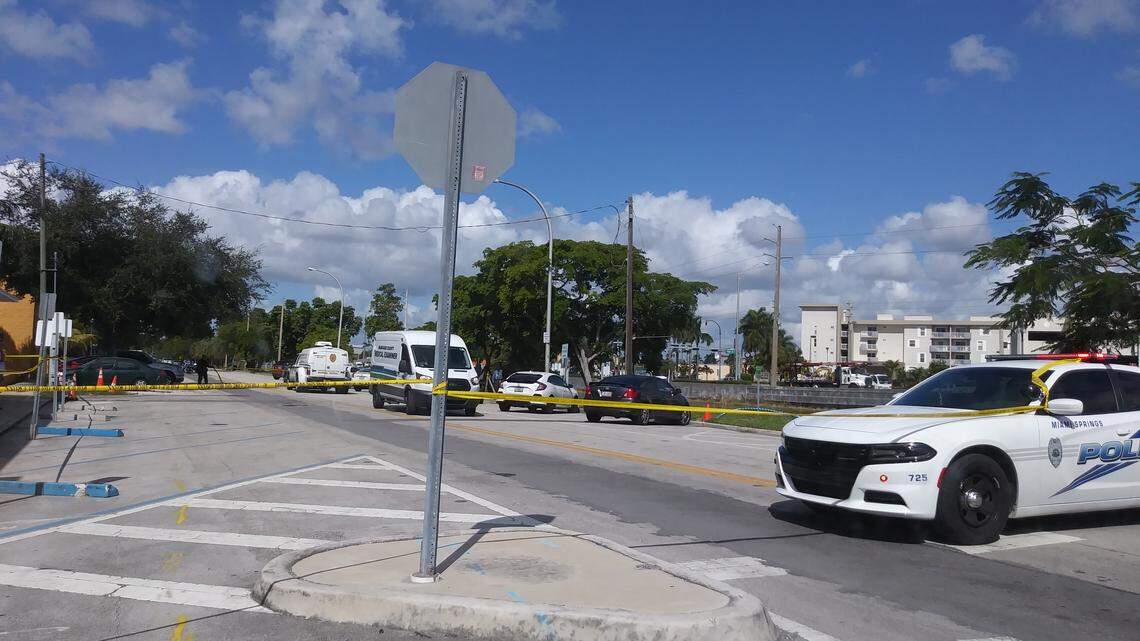An active homicide investigation is underway after Miami-Dade police found a homeless man facedown in a Miami canal near the entrance to Miami Springs.