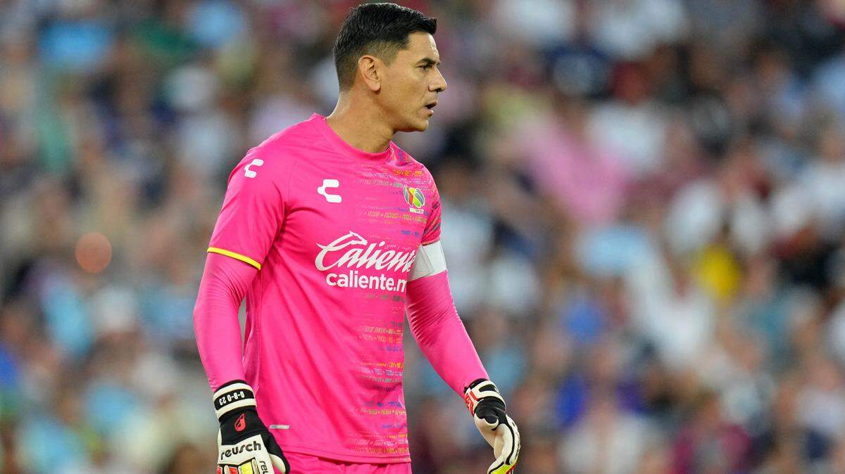 Aug 10, 2022; Saint Paul, MN, USA; Liga MX goalkeeper Oscar Ustari (5) of CF Pachuca looks on against MLS during the first half the 2022 MLS All-Star Game at Allianz Field. He is expected to join Inter Miami as a backup as the team prepares for the 2024 MLS playoffs. Mandatory Credit: Brace Hemmelgarn-USA TODAY Sports