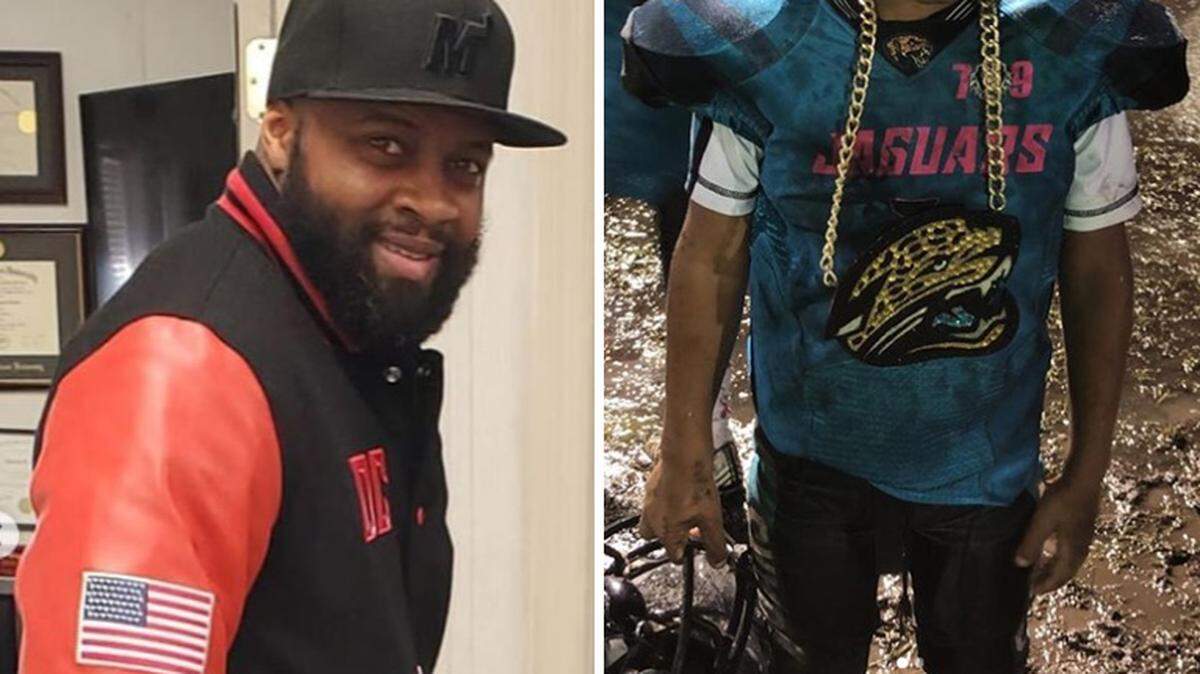 North Miami parks director Derrick Corker, left, runs a clothing line called El Jefe 7NINE. Parents say he’s also sold jerseys with the line’s logo to North Miami’s taxpayer-funded youth football league.