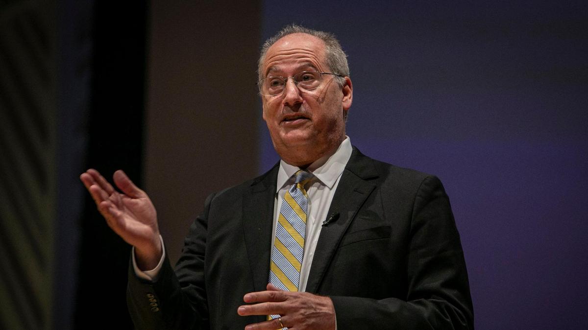 Miami Beach Mayor Dan Gelber speaks during his 2022 State of the City speech at the New World Center in Miami Beach.