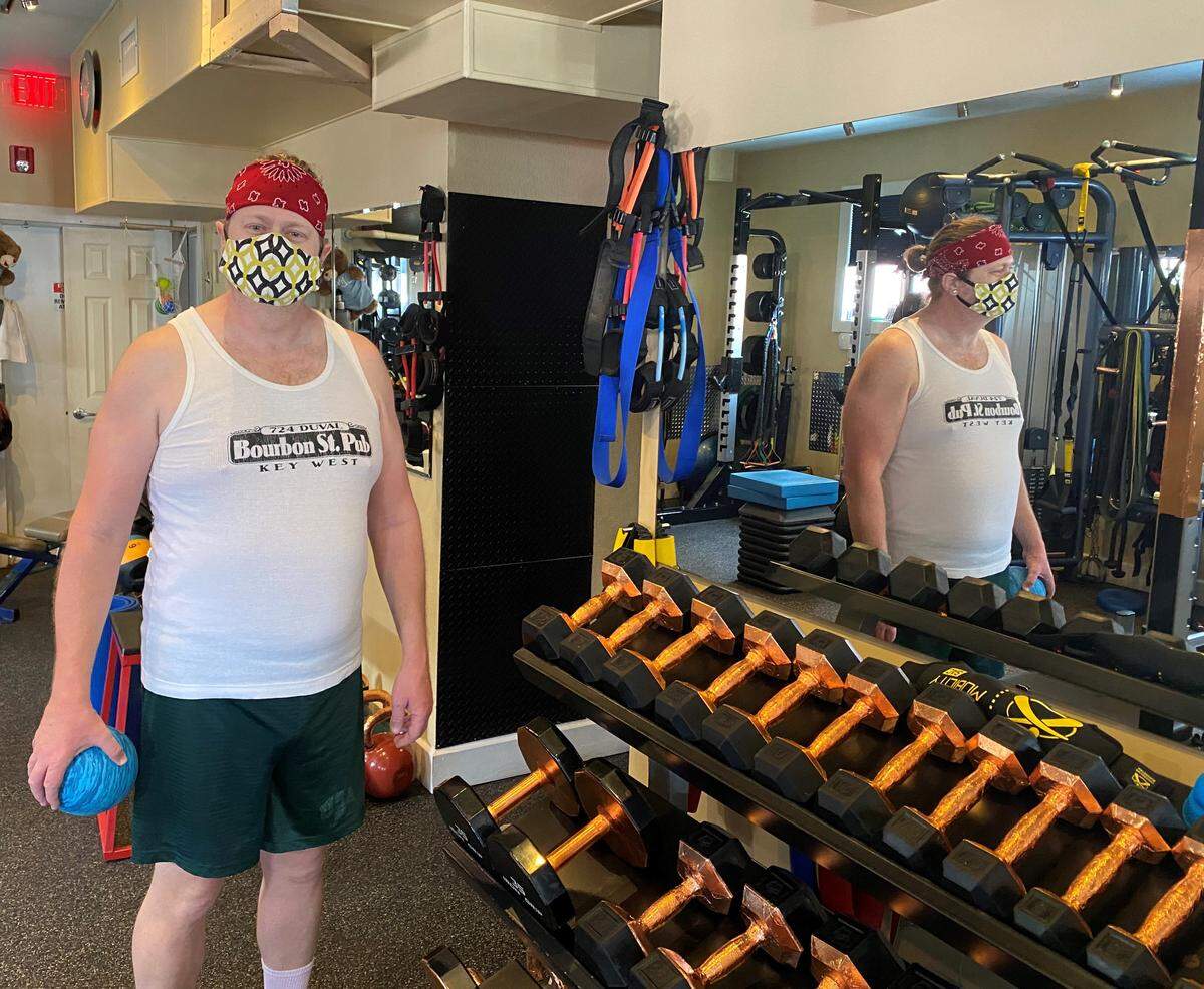 Nathan Gay, of Key West, works out at WeBeFit Personal Training , 1277 First St., in Key West on May 18, 2020.