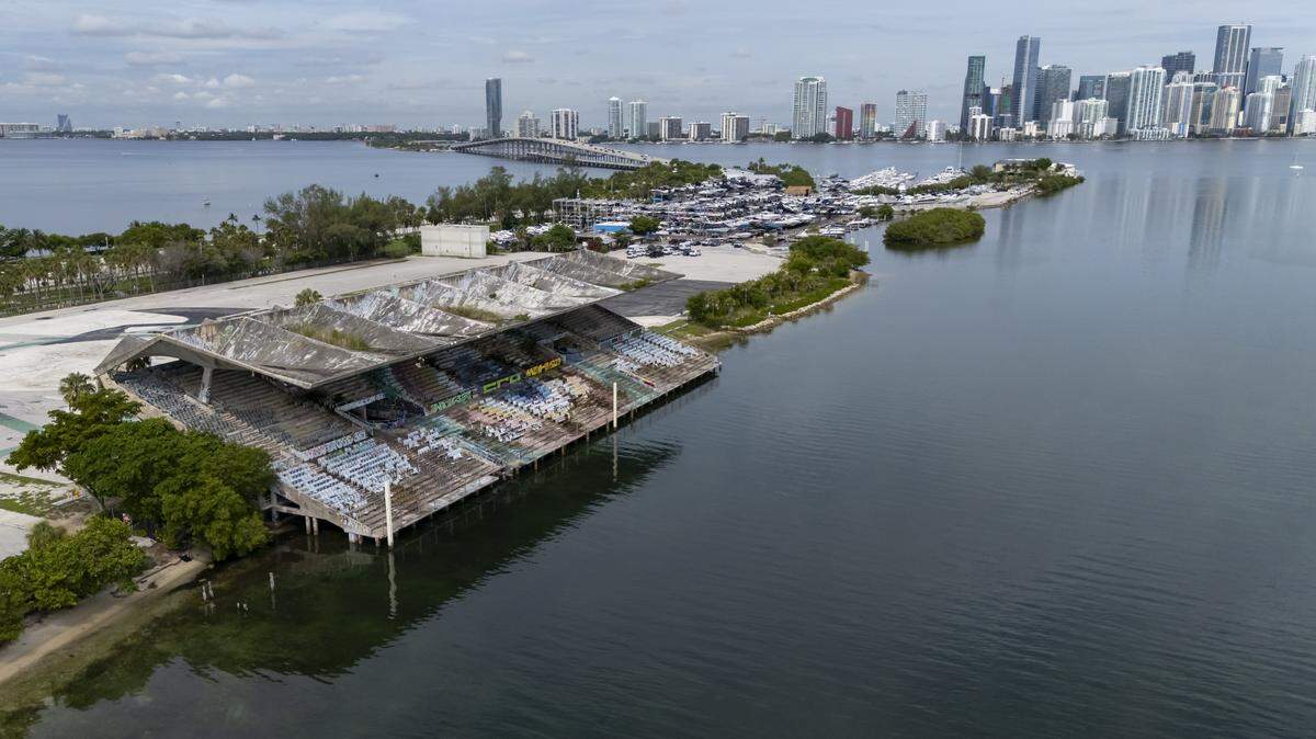 A view of the Miami Marine Stadium at Virginia Key on Wednesday, Sept. 3, 2025, in Miami, Fla.