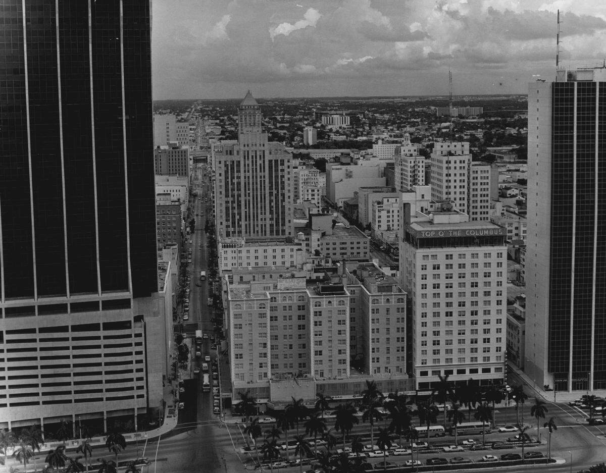 McAllister Hotel from the air in 1973.