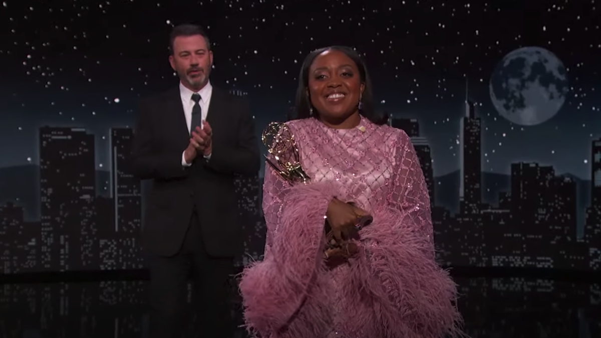 “Abbott Elementary” star Quinta Brunson appeared on “Jimmy Kimmel Live!” on Wednesday, Sept. 14, after Kimmel upstaged her Emmy Award acceptance speech earlier in the week.