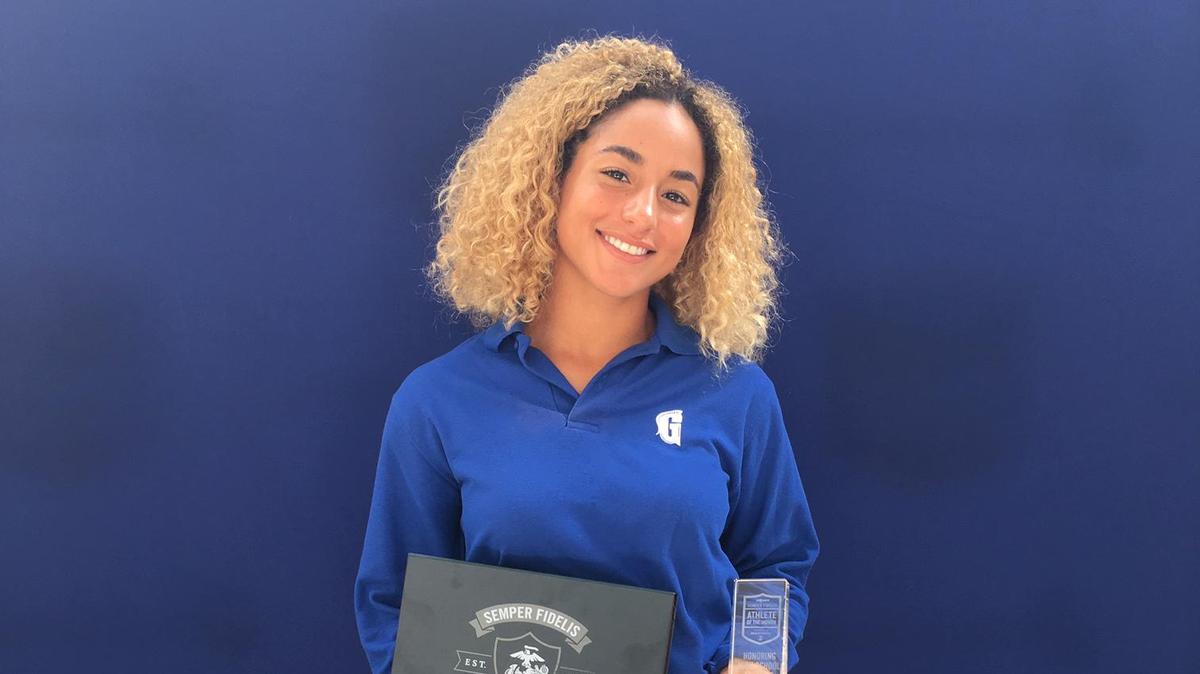 Mekayla Frazier is the first Gulliver Preparatory School student to be honored by The Semper Fidelis All-American Program. She earned the 2019 All-American Award and was selected as the 2019 MaxPreps Semper Fidelis Athlete of the Month.
