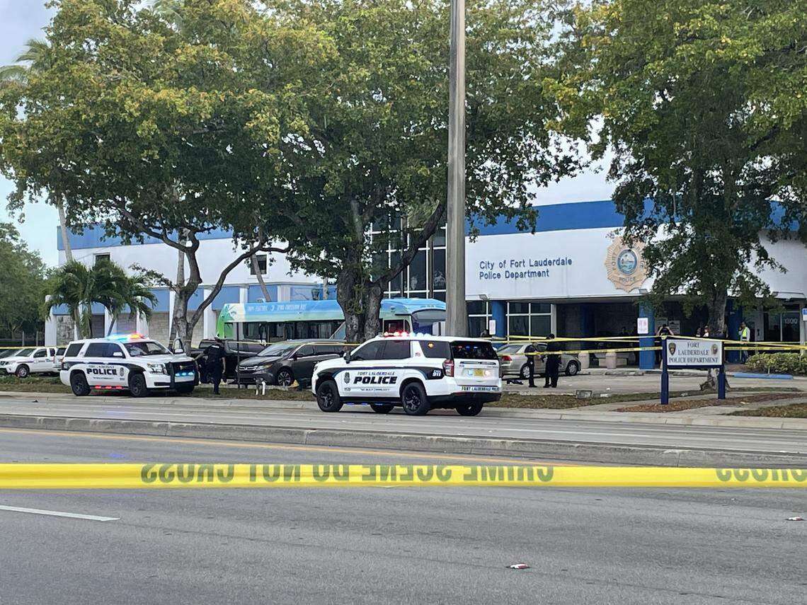 A Fort Lauderdale shooting on a Broward County bus and nearby car crash shut down a busy road Thursday afternoon. At least five people were injured and two others were killed.