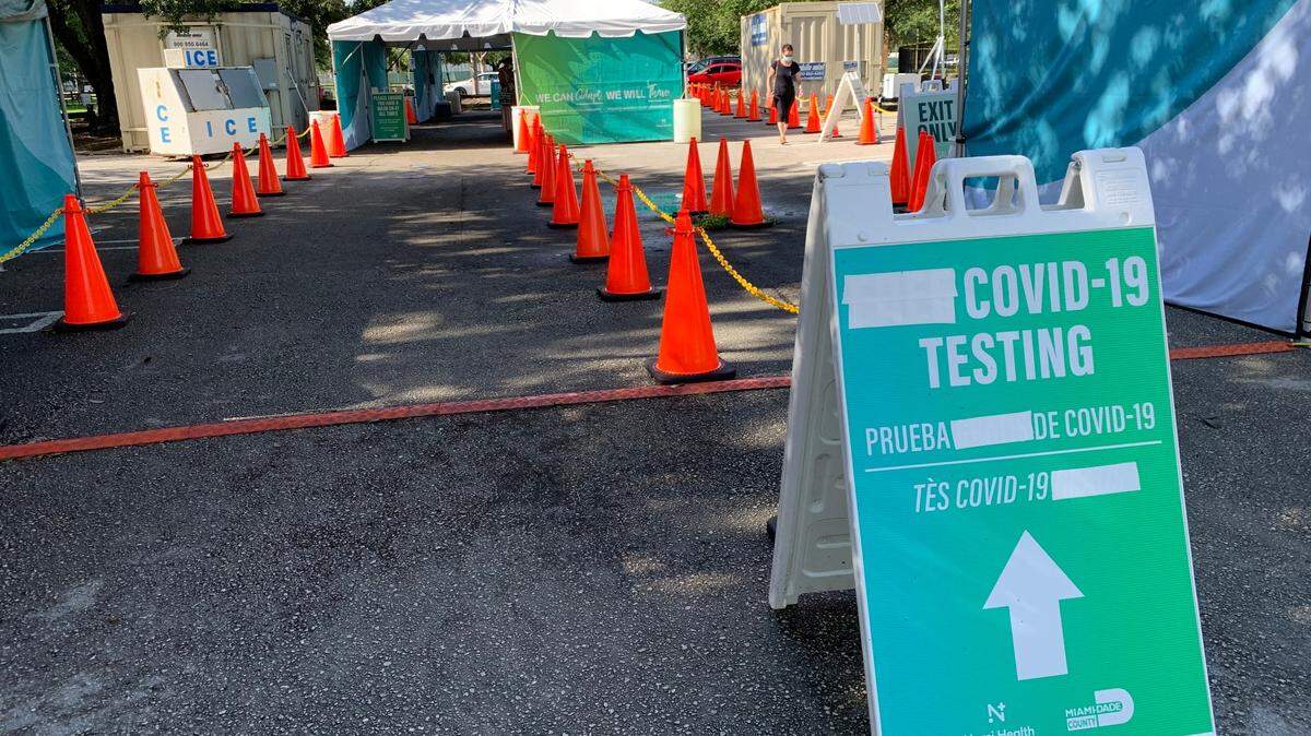 There was no line at Kendall Indian Hammocks Park COVID-19 testing site in the morning on June 10, 2022.
