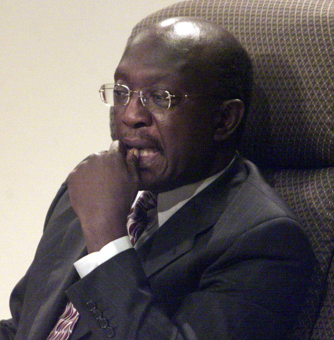 School board attorney Johnny Brown at a Miami-Dade School Board meeting on July 9, 2003.