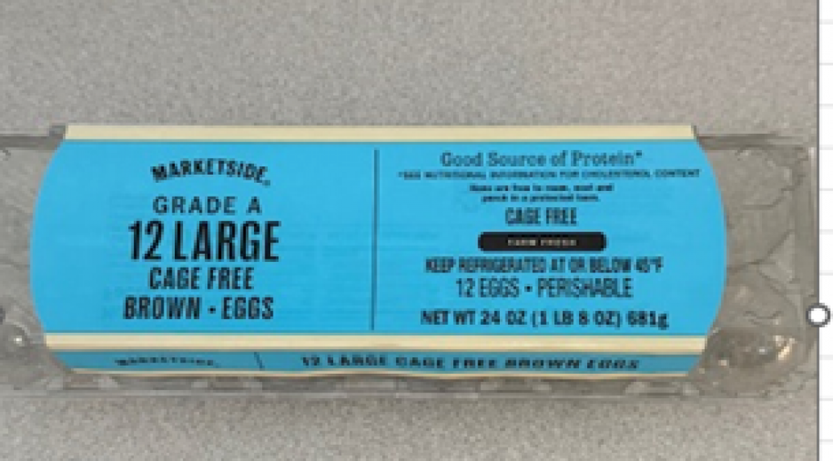 One dozen Marketside Cage Free Brown Eggs