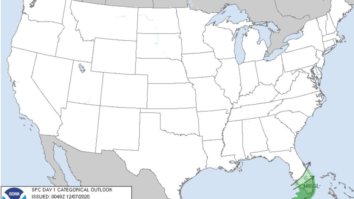 Brief tornado and damaging winds possible for South Florida Sunday and Monday