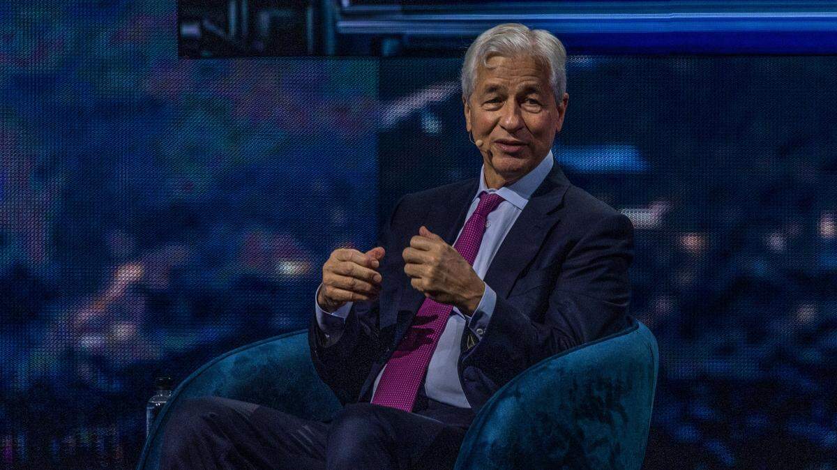 Jamie Dimon, Chairman and CEO, JPMorgan Chase, speaks during day two of the America Business Forum, at the Kaseya Center in Miami, on Thursday November 06, 2025.
