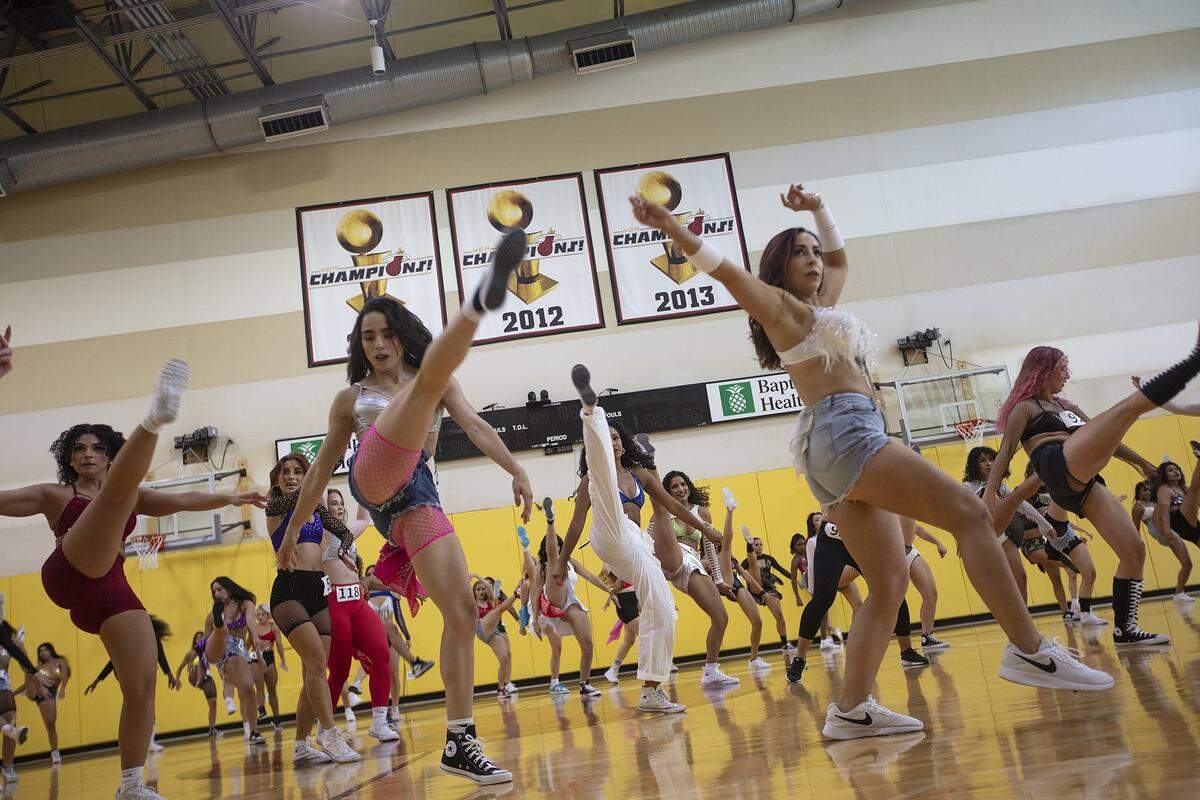 Hundreds of dancers from all over the country audition to become part of the HEAT Dancers crew for next season at Kaseya Center, Miami, FL on Sunday July 28th., 2024.