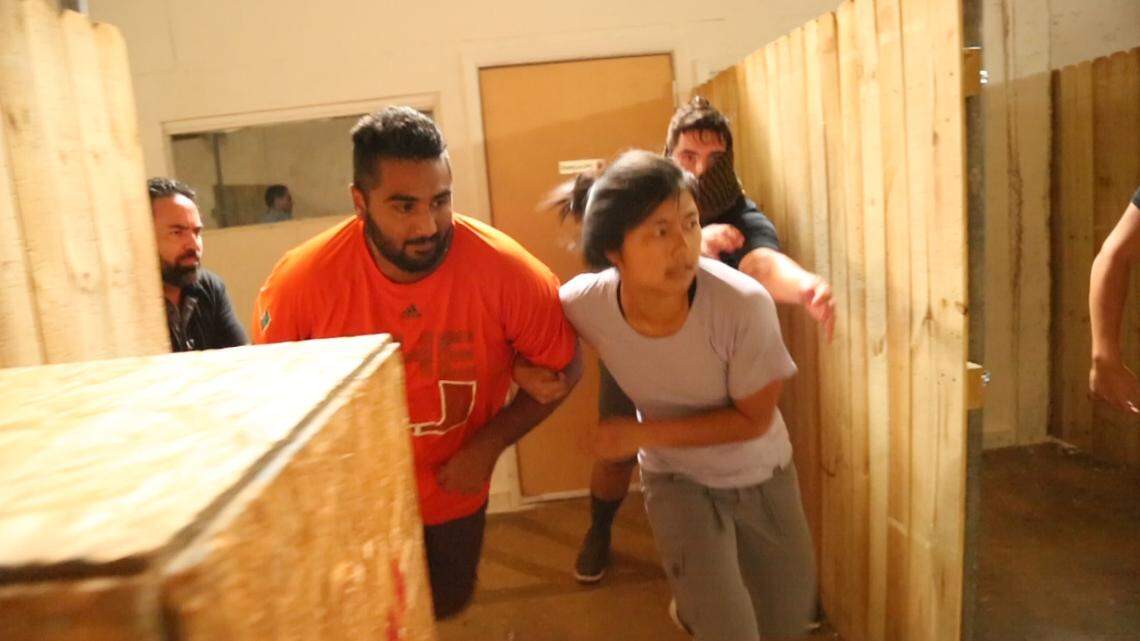 Tej Joshi and Wudan Yan participate in the Hazardous Environment First Aid Training (HEFT) in Miami-Dade County funded by the Steven Sotloff Memorial 2Lives Foundation.