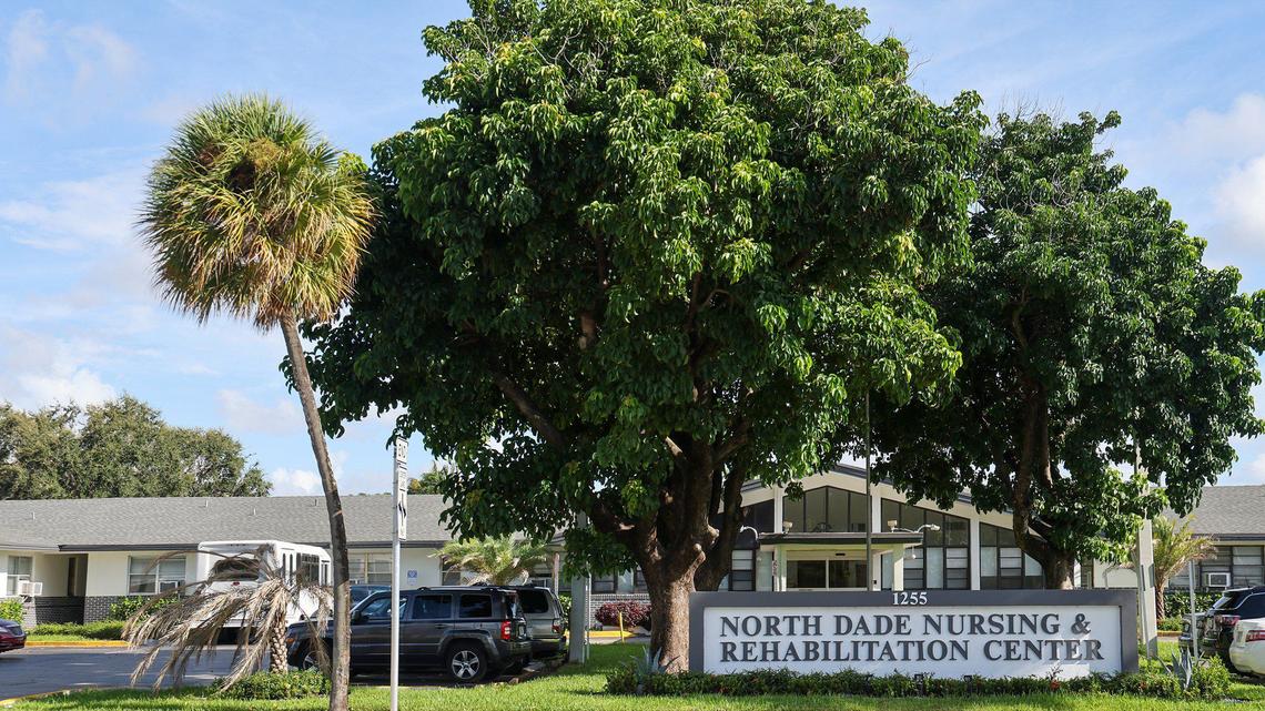 Pictured is the exterior of the North Dade Nursing and Rehabilitation Center the location where a dead body was recovered in North Miami, Florida.