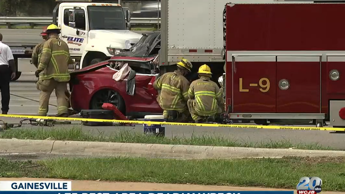 The Tesla crashed into the truck for “unknown reasons,” officials told news outlets.