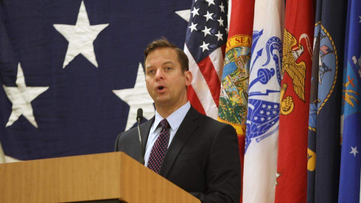 Carlos Lopez-Cantera, then Florida’s lieutenant governor, during a ceremony at the Florida National Guard Robert A. Ballard Armory in January 2018. He has begun making hires for a 2020 race for county mayor, but hasn’t yet announced his candidacy.