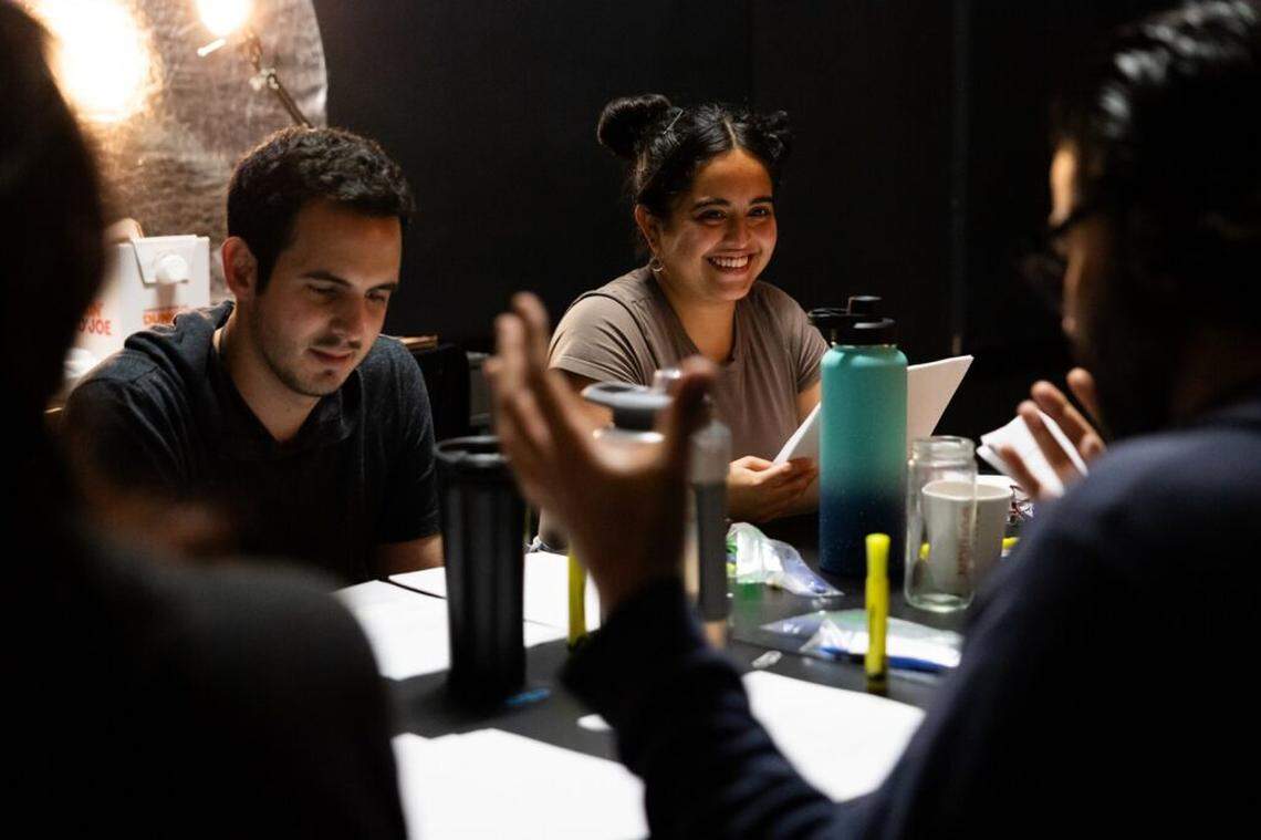 Actors Daniel Llaca and Catherine Verblud in the Homegrown playwrights developmental workshop reading.