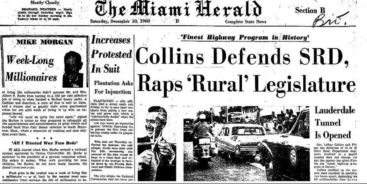 MiamiHerald news coverage of the tunnel’s opening in 1960.