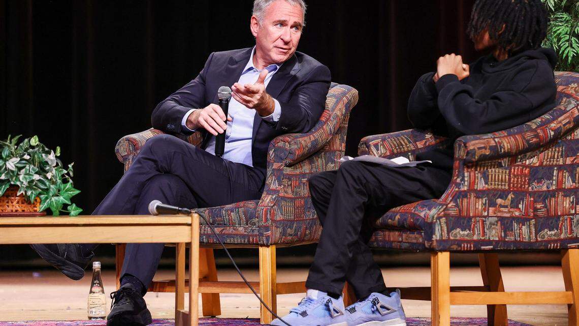 Billionaire Ken Griffin speaks to students at Overtown high school