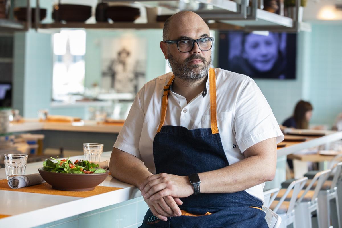 Venezuelan chef, Carlos Garcia, at his restaurant, Obra Kitchen Table, in Brickell on Friday, October 12, 2018. Garcia gives a portion of the proceeds from his chicken soup to a non-profit that helps feed people in Venezuelan hospitals.