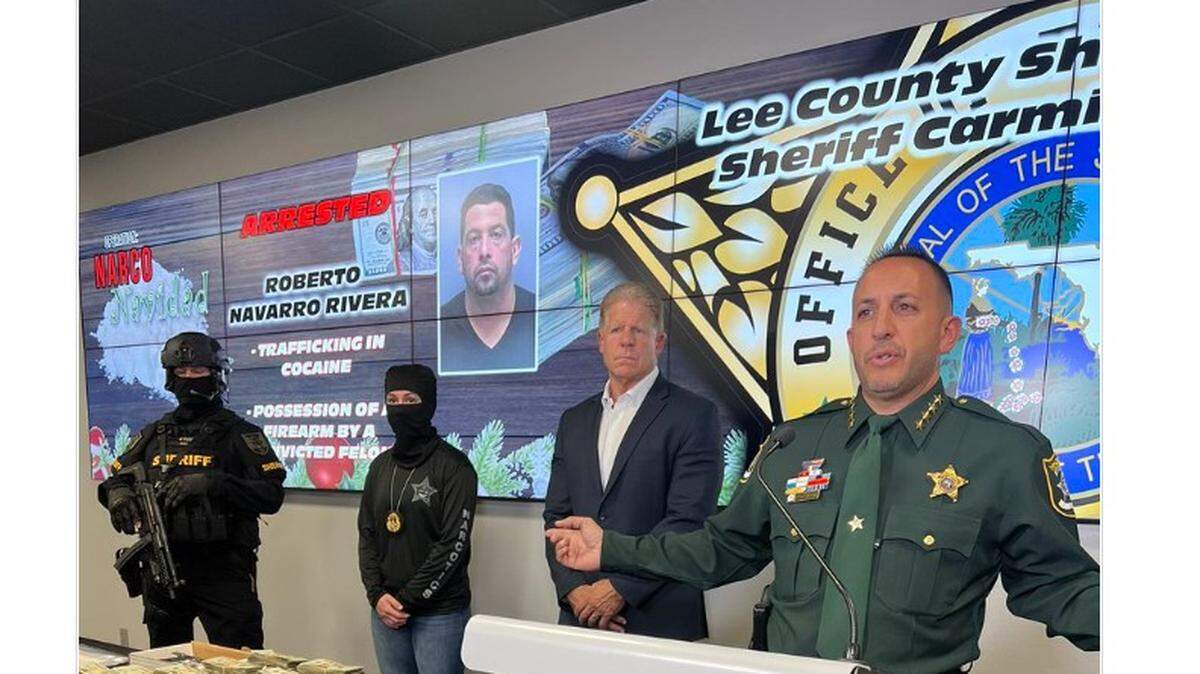 Lee County Sheriff Carmine Marceno announced Operation Narco Navidad netted over $1.1 million, as well as kilos of cocaine and a gun. Two suspects were arrested.