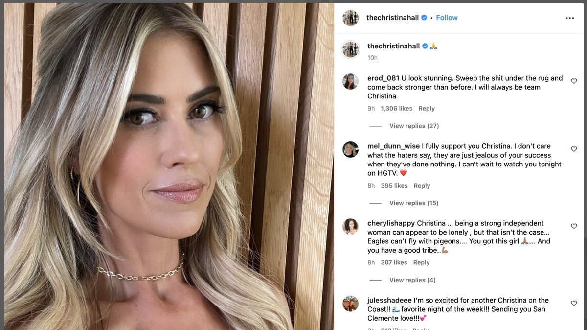 HGTV star Christina Hall makes divorce statement
