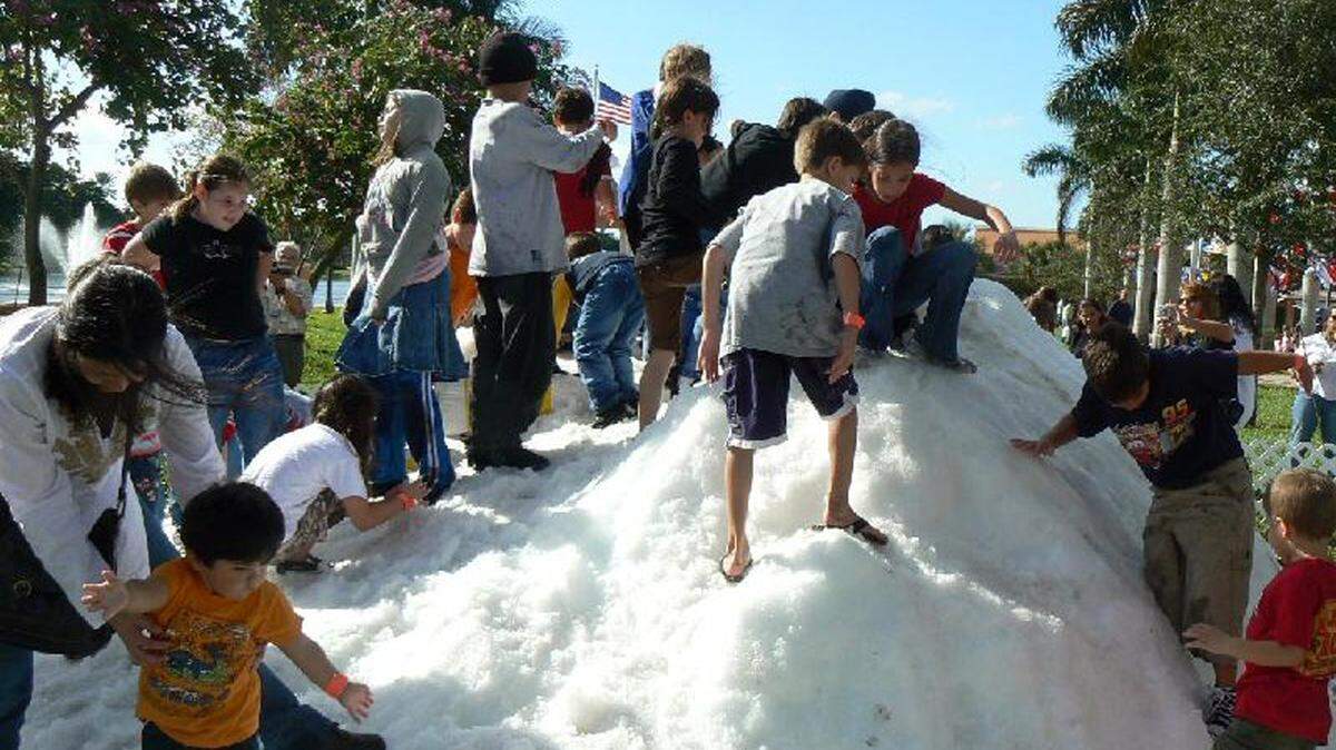 The only snow in Florida this holiday season was shipped in for holiday events, like this past one in Weston