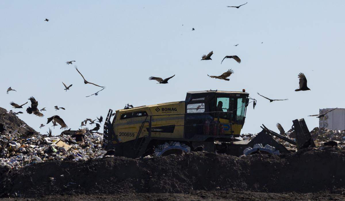 Crews use heavy equipment at the South Dade Landfill on Friday, Feb. 6, 2025, in Homestead, Fla.