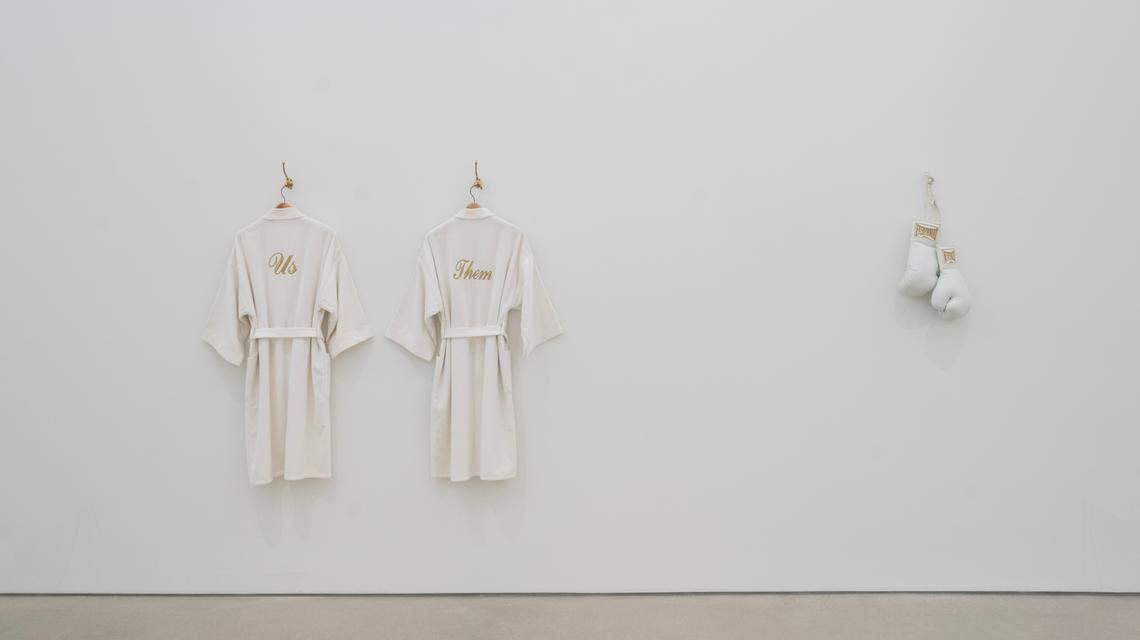 “Us & Them” and “Everyforward...” by artist Gary Simmons. 