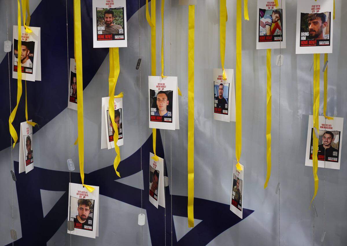 Photos of the remaining hostages hung by yellow ribbons are displayed alongside dog tags in the "Bring Them Home Now!" installation. The Jewish Federation of Broward County, in collaboration with 70 partner organizations and synagogues, held a community-wide event, marking the second anniversary of the tragic attacks in Israel on October 7, 2023.
