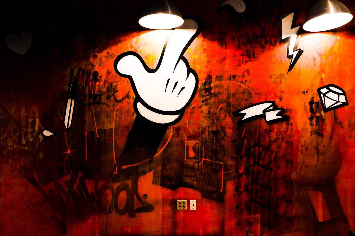 The vibe is all about the graffiti.