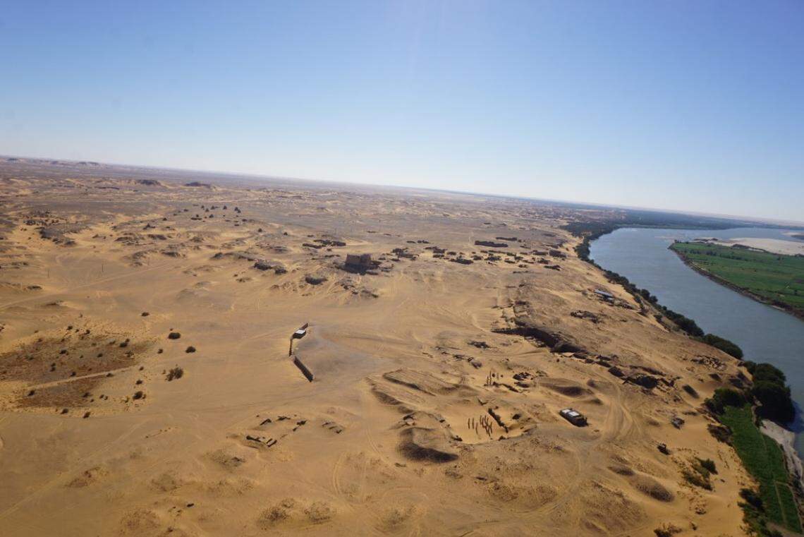 An aerial view of Old Dongola’s citadel.
