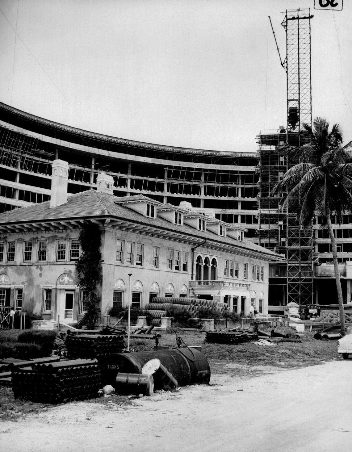 The old Firestone estate was used as a construction office by the Fontainebleau before it was demolished to make way for the pool and gardens
