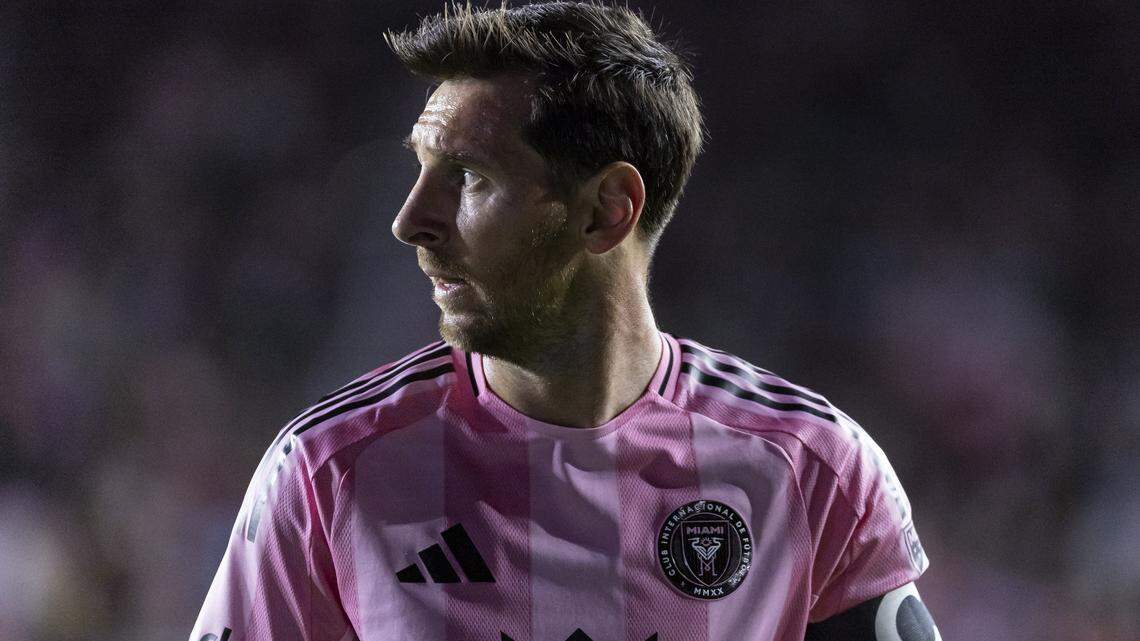 Inter Miami forward Lionel Messi (10) makes his way to kick a corner against New York City FC in the first half of their MLS Eastern Conference final match at Chase Stadium on Saturday, Nov. 29, 2025, in Fort Lauderdale, Fla.