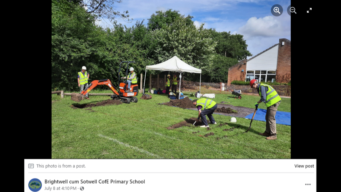 Archaeologists surveying the field of a primary school discovered an ancient Roman road.