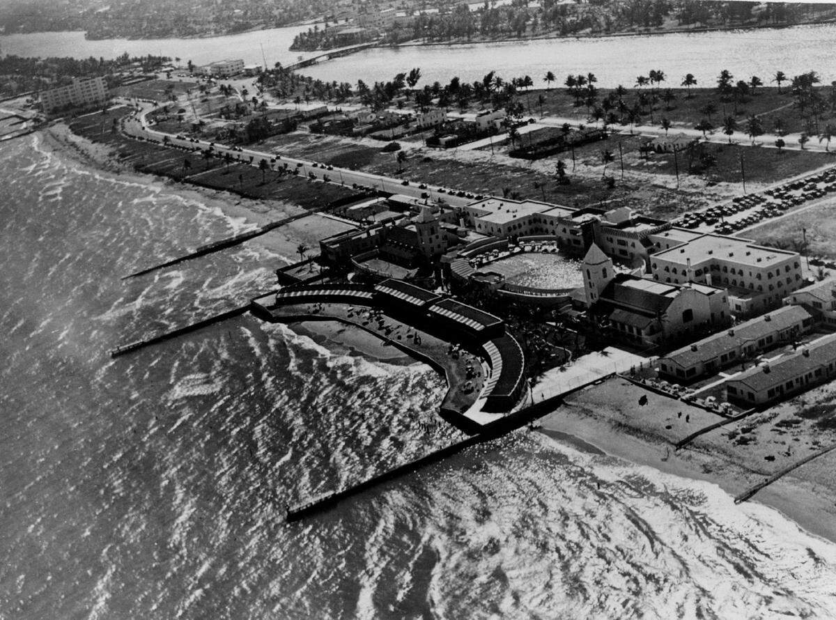 The Deauville pool, built in the 1920s, was later expanded Into a hotel in the 1930s.