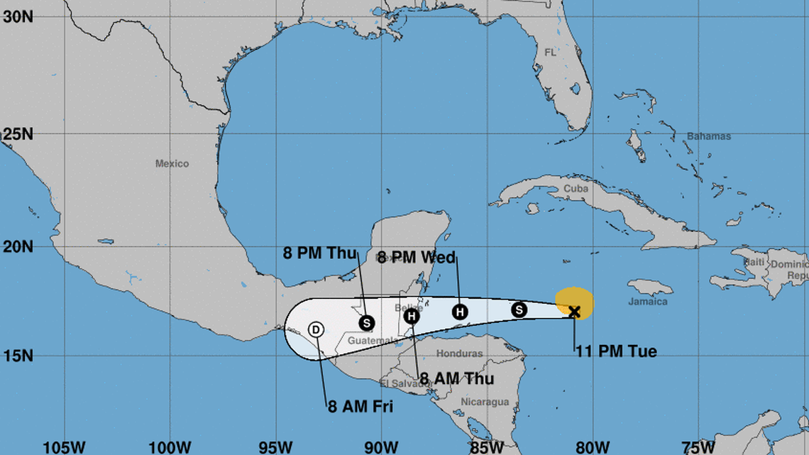 Two tropical storms, Nana and Omar, form Tuesday. Watches issued for Central America.