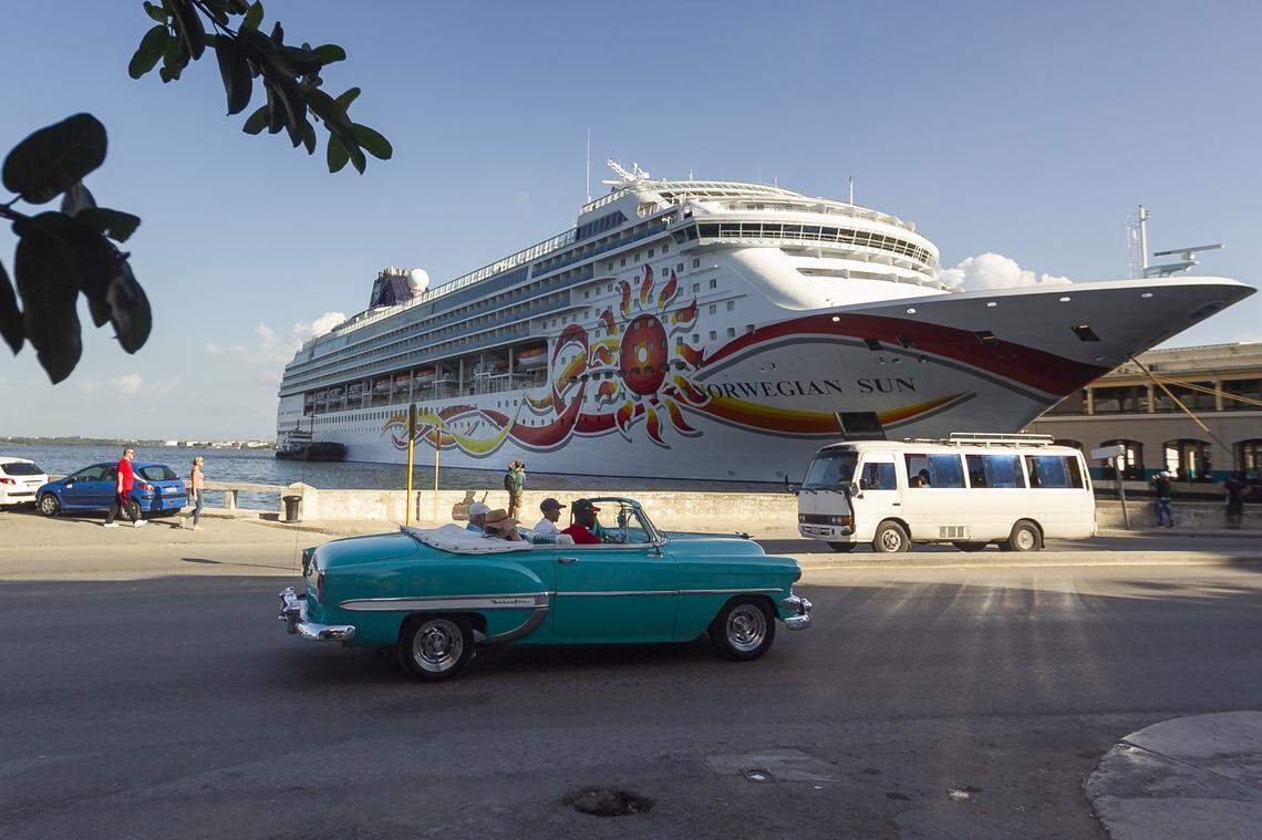 The Norwegian Sun docks in Havana.