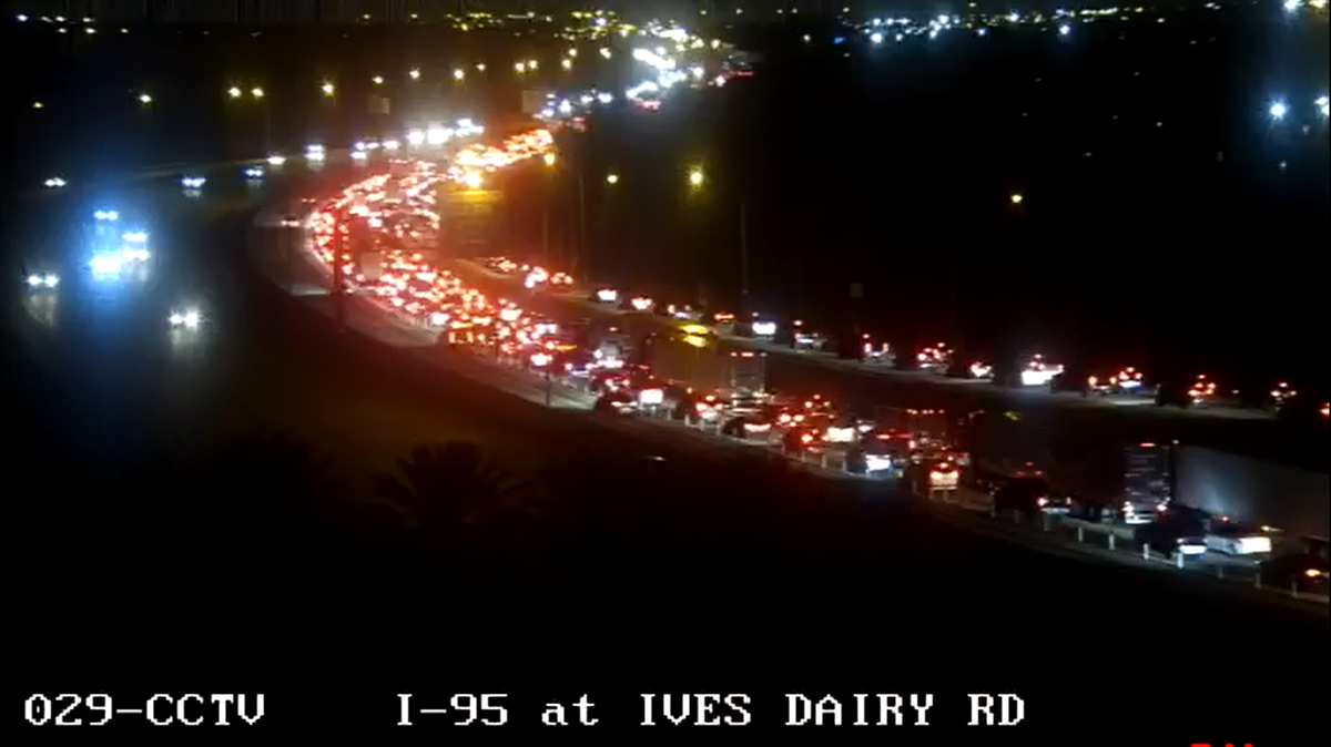 A crash on Interstate 95 near Miami Gardens caused heavy delays Friday, March 29, 2024.