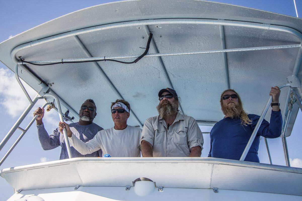 The Florida Keys-based crew looks out at the sea.
