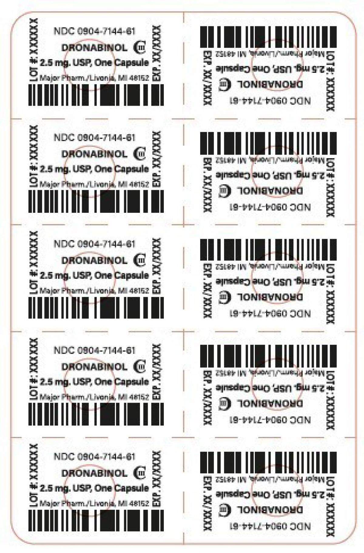 Dronabinol blister packs