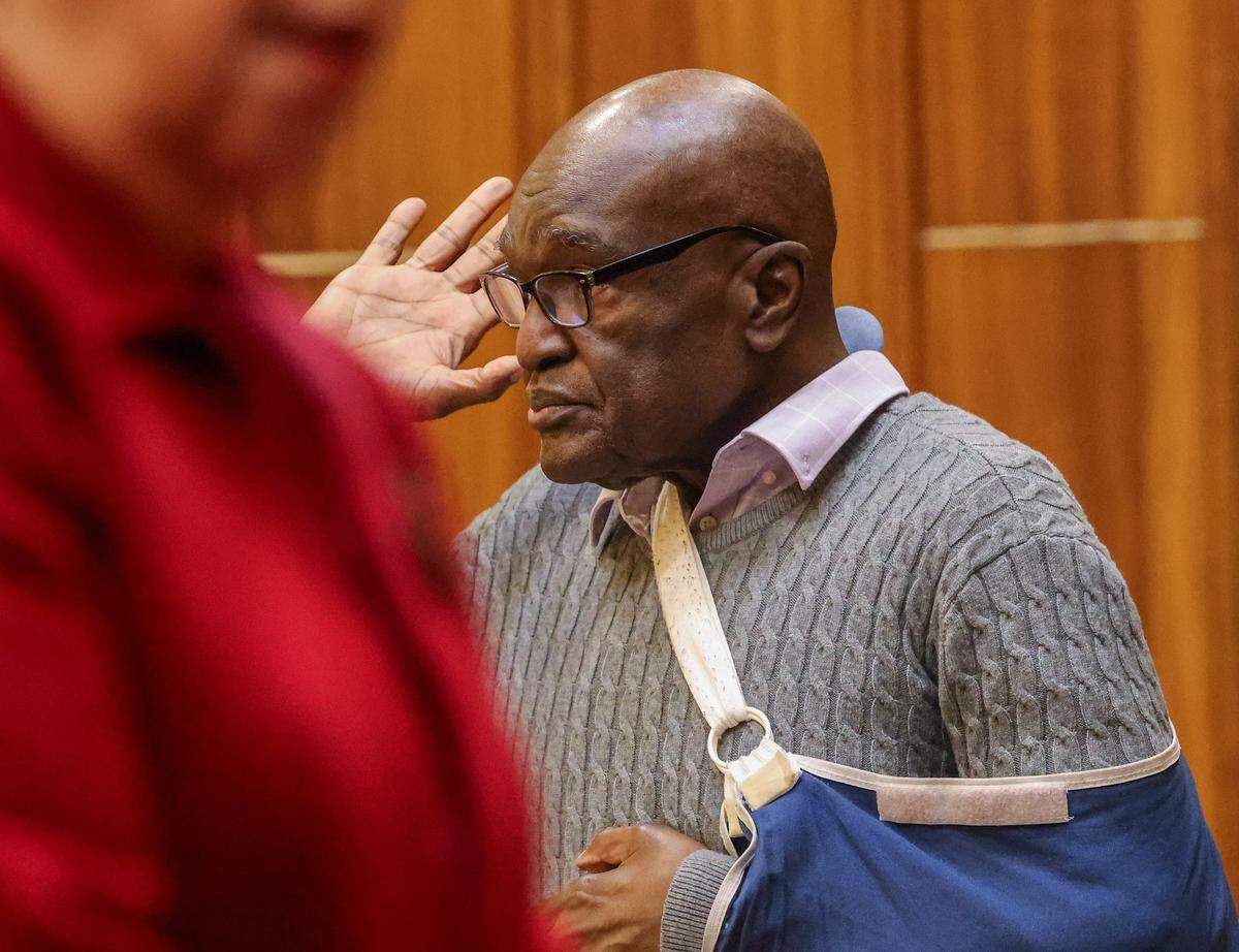 Harrel Braddy, convicted of leaving a 5-year-old girl to die in the Everglades in 1998, is sworn-in as he appeared in court Tuesday, Jan. 20, 2026, for his resentencing trial in Courtroom 4-1 at the Richard E. Gerstein Justice Building in Miami, Florida.