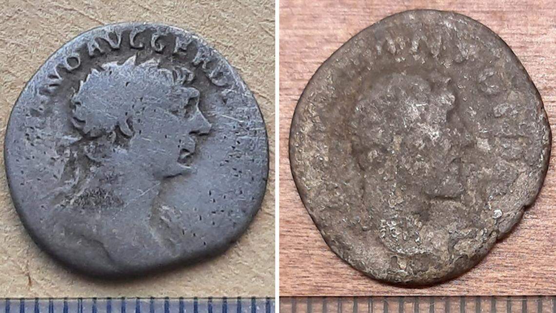 The coins date to the rule of Trajan and Antoninus Pius, according to experts.