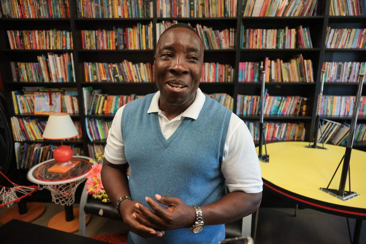 District 4 Councilman Pierre Frantz Charles speaks to a reporter inside his office during the City of North Miami District 4 Small Business Expo at the Joe Celestin Center at 1525 NW 135th St. in North Miami, Florida, Friday, August 22, 2025.