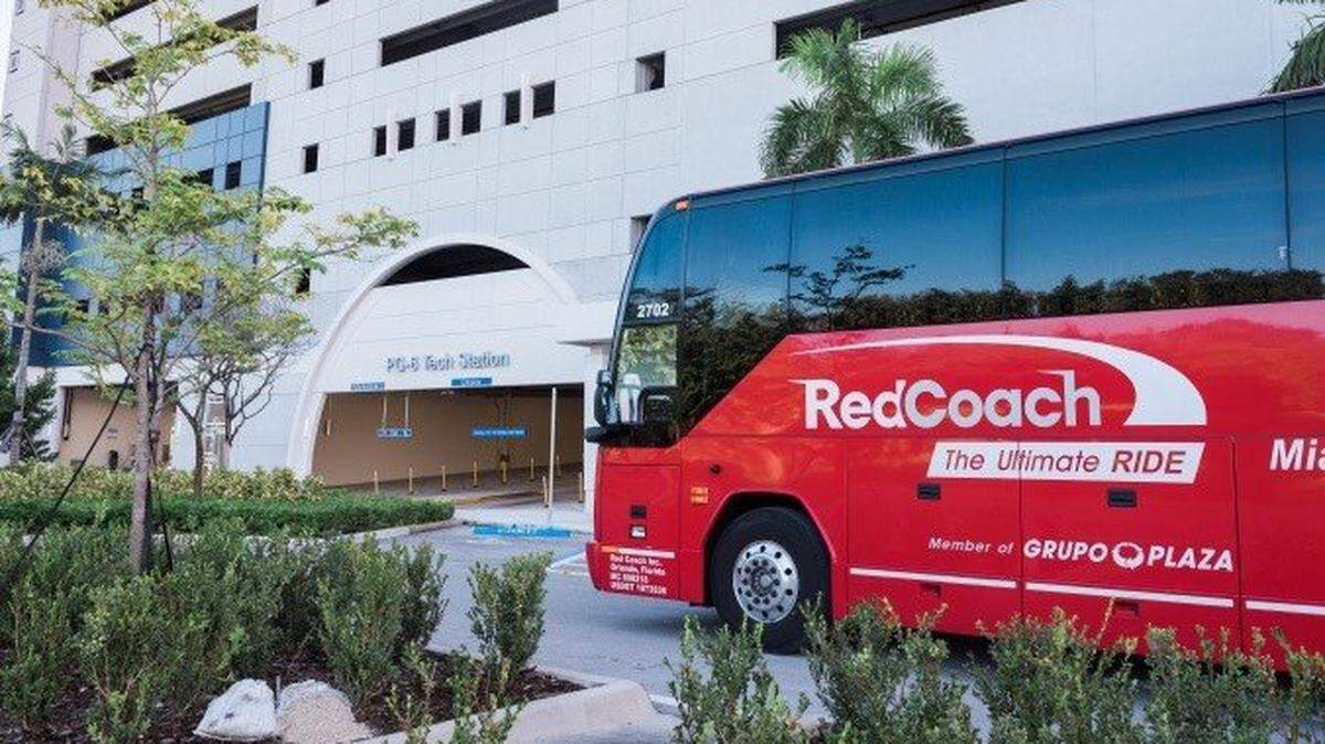 RedCoach bus at Florida International University in 2016.