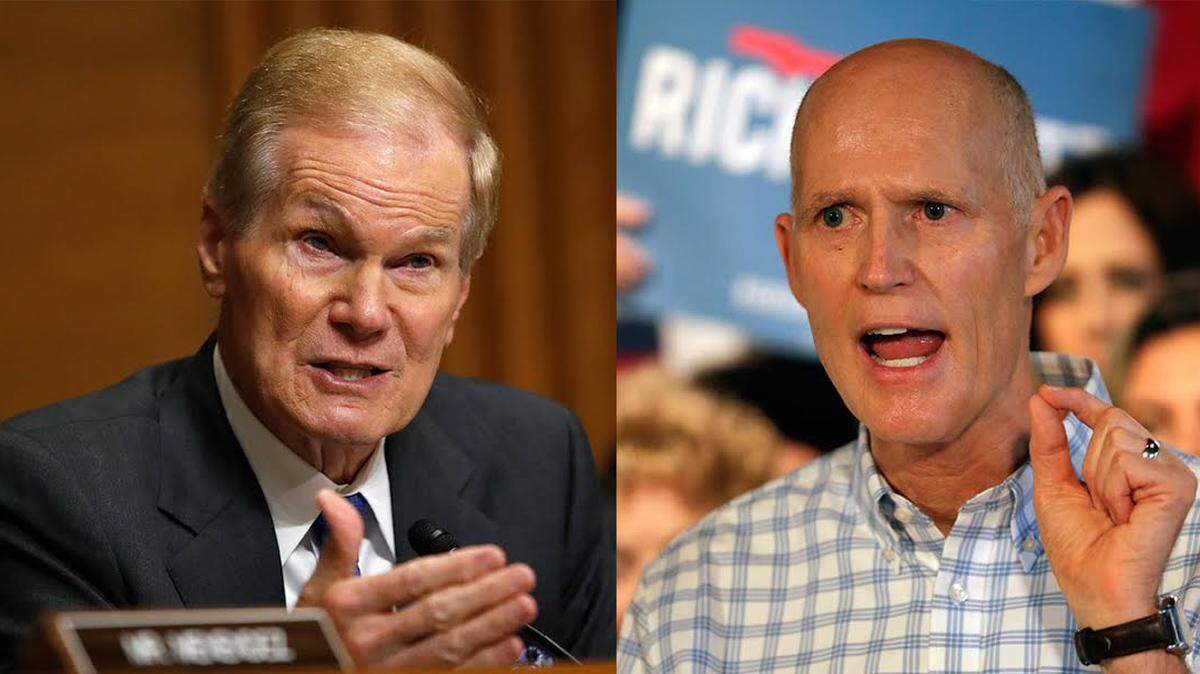 Democratic U.S. Sen. Bill Nelson, left, and Republican Gov. Rick Scott.
