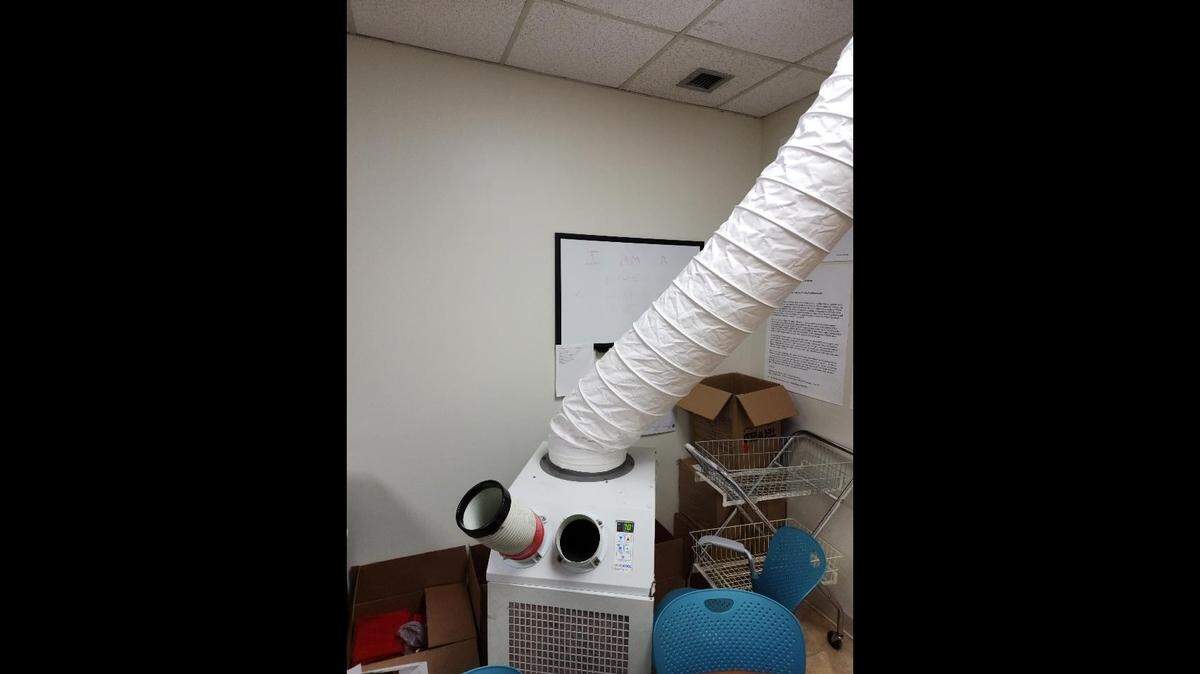 An air chiller inside the National Nurses United office at the Miami VA on Monday, Aug. 21, 2023.