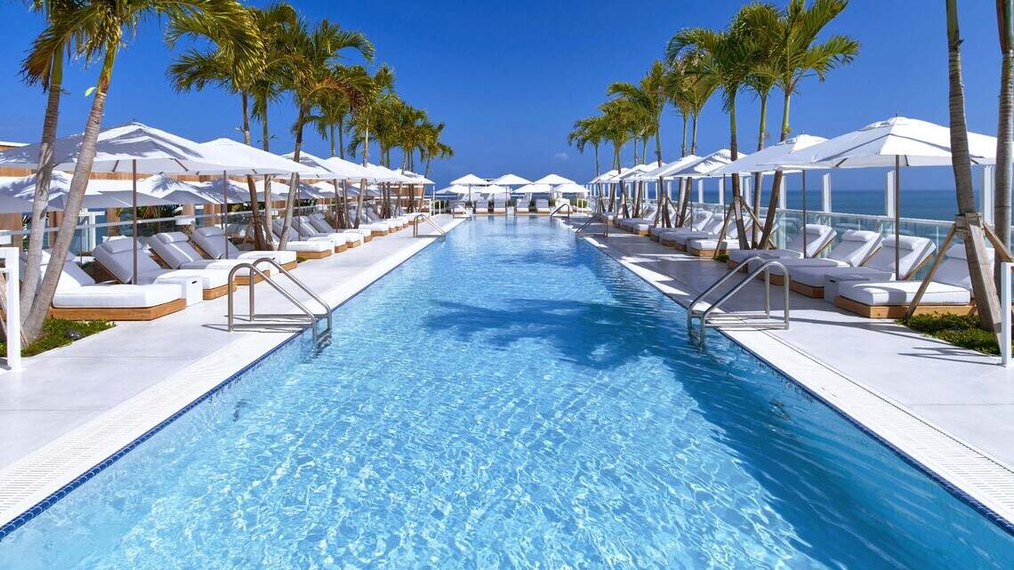 Hotel pools splash our past and present in Miami. Summer is calling — jump in, the water feels fine