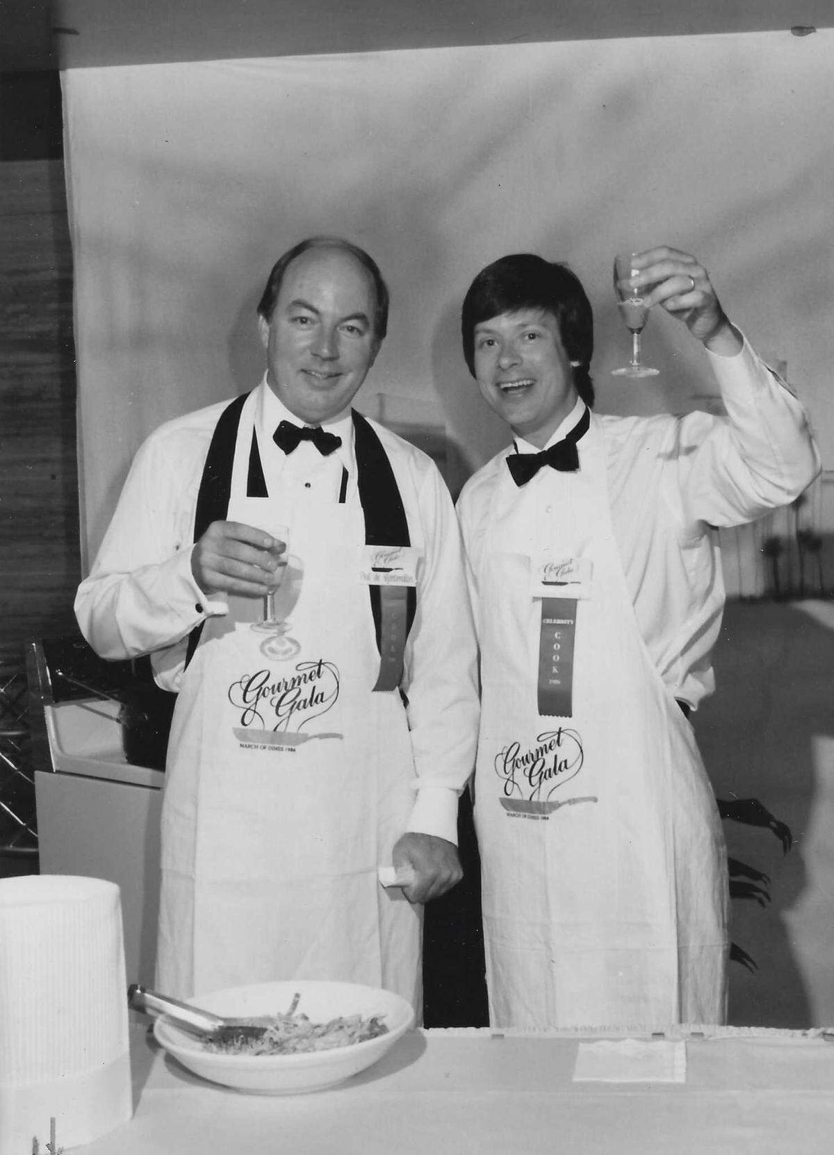 In this file photo from 1986, then-Miami Herald President Phil de Montmollin and columnist Dave Barry were celebrity chefs at the March of Dimes Gourmet Gala.