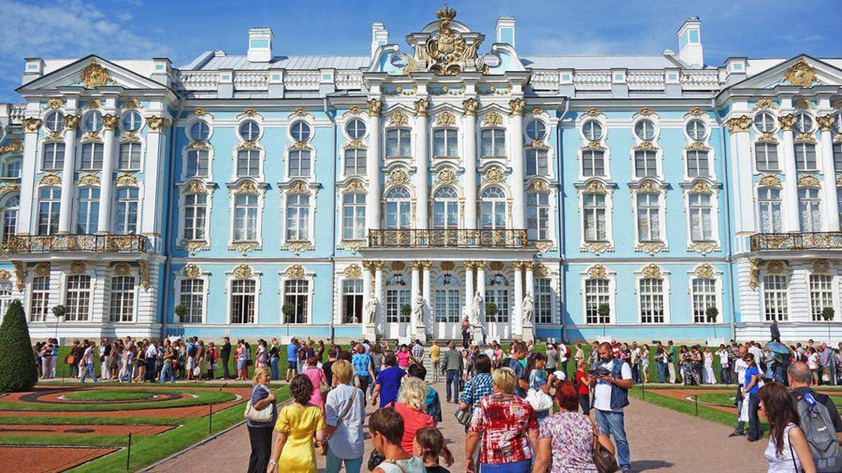About 15 miles from St. Petersburg in the town of Pushkin, the sprawling Catherine Palace is one of the best places to experience Romanov opulence.